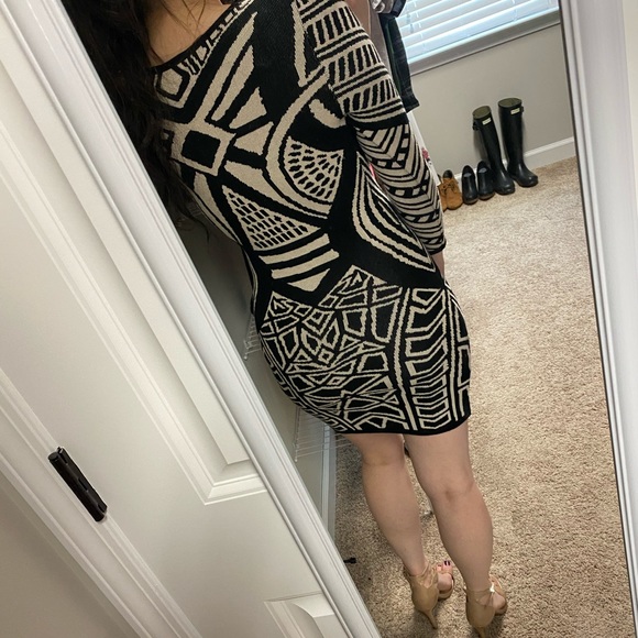 Winter Geometric Cocktail Dress - Picture 3 of 4